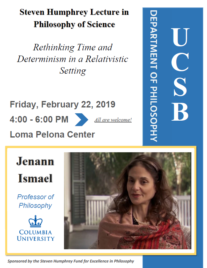 Steven Humphrey Lecture in the Philosophy of Science: Jenann Ismael Event Image